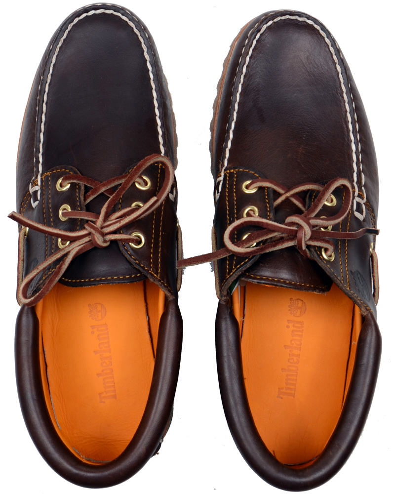 timberland 3 eye classic lug boat shoe brown leather