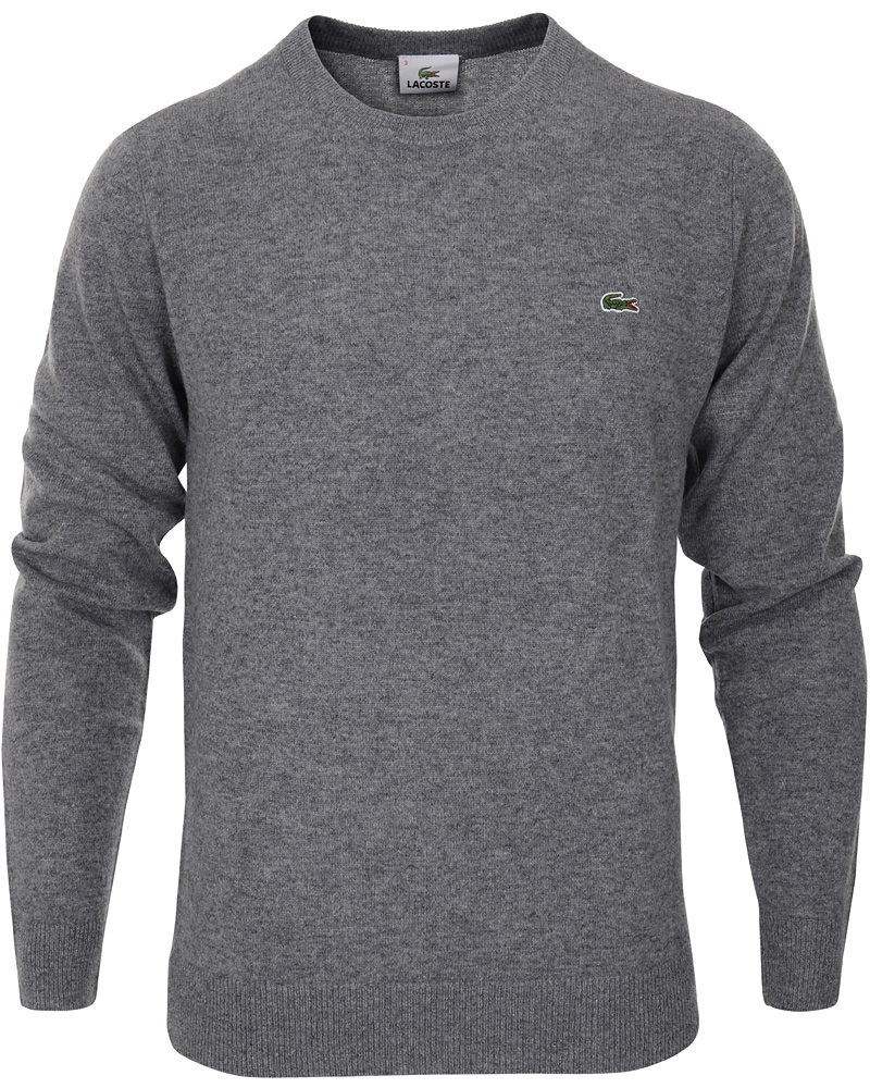 Lacoste Pullover Crew Neck Light Grey hos CareOfCarl.com