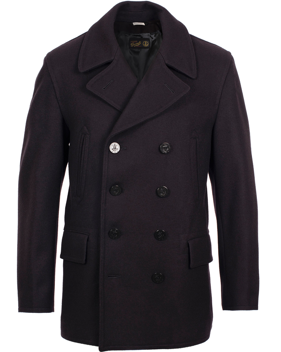 Gloverall Churchill Reefer Pea Coat Navy hos